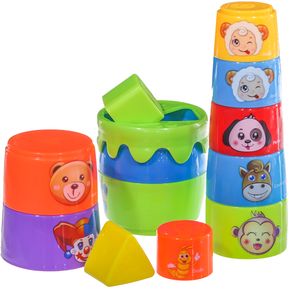 Set de vasos de juguete apilables para niños