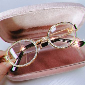 Vintage pequeño diamante redondo gafas de sol diseñador demujer 