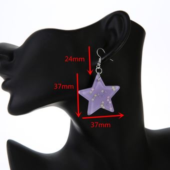 1pair Proceso Flash Estrellas Gotas Pendientes Pendientes De 