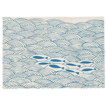 Paño de servilletas geométricas marinas salvamanteles de lino posavasos 32x45 