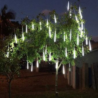 8 PCS 50cm LED Lluvia de meteoros de luz Garland luces Luz de Navidad versión de la UE 