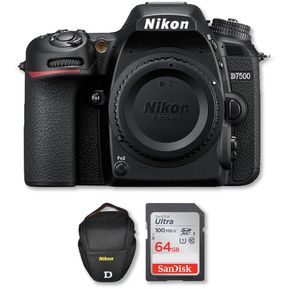 Cámara Nikon D7500 4K Sólo Cuerpo  Memoria 64Gb de 100Mbs  Bolso