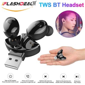 iFlashDeal Auriculares verdaderamente inalámbricos Bluetooth 5.0 Mini 