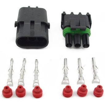 Juego de 10 terminales de 3 clavijas impermeables serie 1.5 mm Conecto 