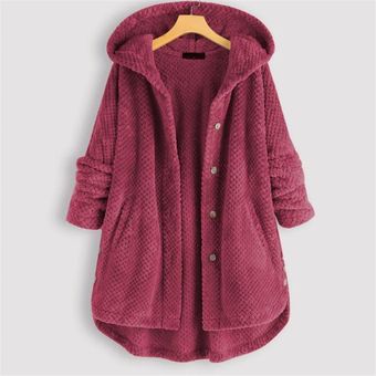 Abrigo cálido de felpa de talla grande para mujer abrigo sólido inf 