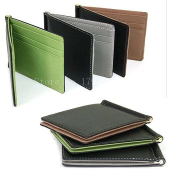 HON billeteras para hombre de estilo coreano con ranuras para tarjetas billeteras cortas de piel sintética para hombre cartera de mano Lisa fina para hombre #Green 