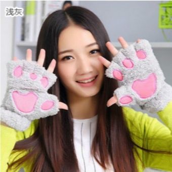 Nuevos guantes de invierno  suaves de oso gato de felpa garra guante 