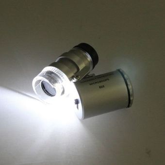 Lupa Microscopio Aumento 60x Luz Led Y Uv P Billetes Falsos