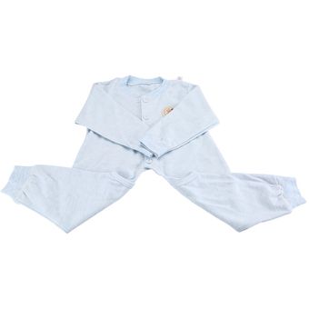 Ropa de algodón de algodón de color natural Uni  para bebé de 0 a 1 año de edad y Versión abierta Azul 73cm 