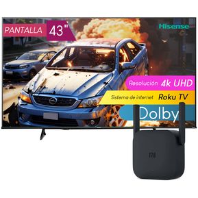 Combo Pantalla Hisense 43 R6E3 Smart TV Roku UHD 4K + Repeti...