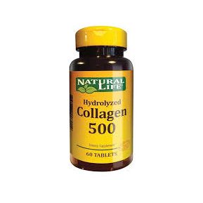 Suplemento Dietético Collagen 500 Colágeno Hidrolizado  60 tabletas Natural Life