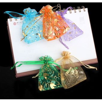 50 unidslote regalos de Organza bolsas mixto Color caramelo bolsas 
