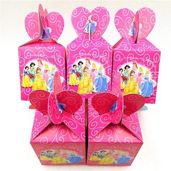 Cajas de dulces de 6 Princesas de Disney para decoración de fiestas 