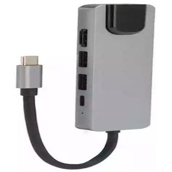 Docking Station de USB-C a HDMI y VGA, 4 en 1, con suministro de