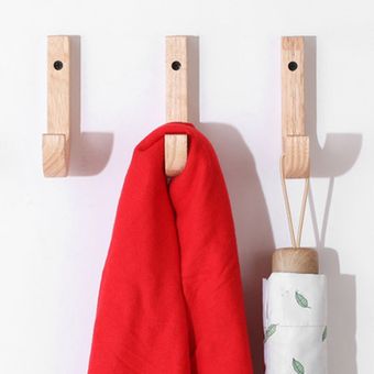 Gancho para abrigo de madera maciza de 4 piezas soporte de 