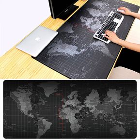 Anti-Slip World Map Pattern Soft Rubber Game Mouse Pad Keyboard Mat