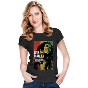 Camiseta Negra Mujer Bob Marley ADN