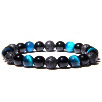 Pulsera De Cuentas De Hematita De Ojo De Tigre Natural De De 