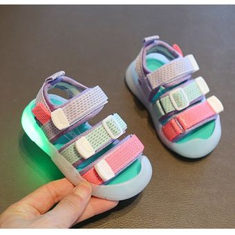 ❤️ Manadlian Blanco, 2.5-3 años Niños Pequeños Deporte Verano Sandalias de bebé para niñas Zapatos luminosos LED Zapatillas ¡Verano caliente 