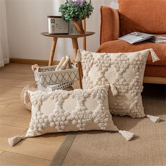 Cojín con borlas cubrir 30x5 0cm45x45cm bordado almohada fundas par 