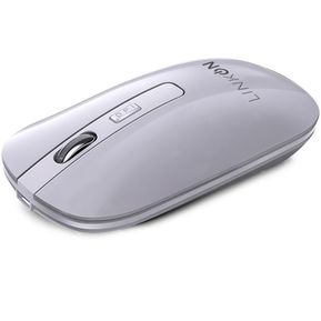 Mouse Inalambrico Dual Bluetooth Usb Recargable Mac Windows Blanco
