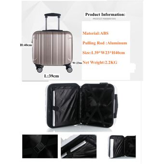 Maleta de 18 pulgadas con ruedas giratorias maleta con ruedas 