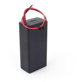 Soporte de batería de plástico Caja de CC de 9 V voltios PP3 con cable 
