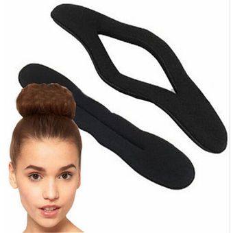 herramienta de giro de Donut Moño para peinado Clip de espuma rizador de pelo negro de 17,5 cm y 22,5 cm 12 Uds. anillo mágico de esponja 