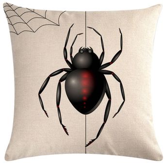 Fashion Halloween Animal Spider Series Caja de almohada Cubierta de almohada de lino de algodón 