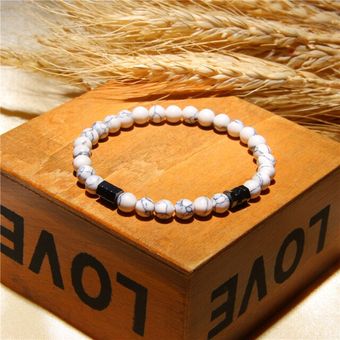 Pulsera De Cuentas De Turquesa Roja Natural De 6 Mm Pulsera 