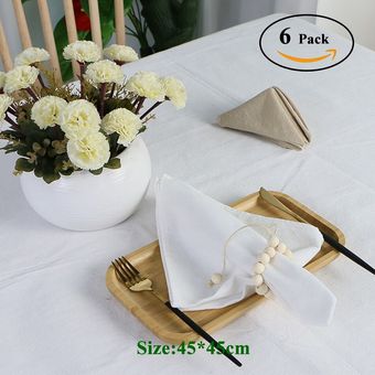 Conjunto de 6 Pack 45x45cm mantel resistente servilletas Algodón de polivinilo tejido reutilizable Mesa Comedor Cocina decoración de la boda 