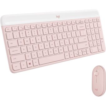 Logitech mk470 slim combo teclado + ratón inalámbricos blanco