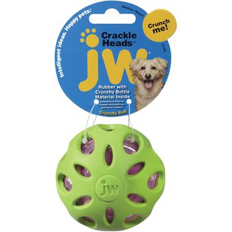 pelota para perros jw cracklke de caucho, pelota de malla para perros