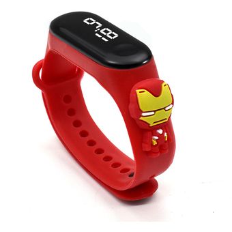 Reloj para niños digital táctil Ironman Rojo lindos diseños