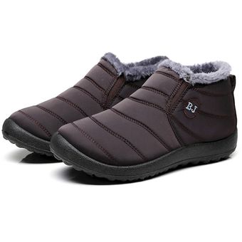 Zapato Casual de Algodón de Tubo Corto para Otoño y Invierno-Marrón 