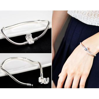 Nunca Se Desvanezca 100% 925 Cadena De Plata Sólida Pulsera 