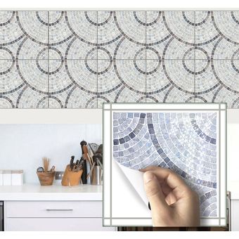 10pcs  set mosaico extraíble Agustación autoadhesiva Pegatinas de azulejos PVC Decoración del hogar 