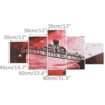 Nunca caminarás solo Liverpool Panel Rojo 5 Impresión de la  Wall Art-No especificado 