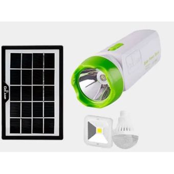 Linterna Solar Recargable Negro Y Verde