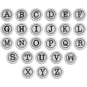 5 Piezaslote Botón Botón Joyas Primera Letra A-z Letras 18 