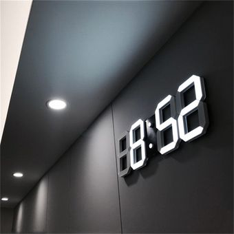 Modern Design 3D Large Wall Clock LED Digital USB Electronic Clocks On The Wall Luminous Alarm Table Clock Desktop Home Decor #Yellow A 