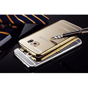 Bumper De Lujo Aluminio Efecto Espejo Para Galaxy S6 Color Dorado*  BYTESHOP