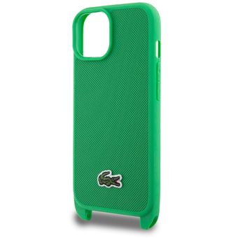 Funda Lacoste iphone 14 plus color negro tejido