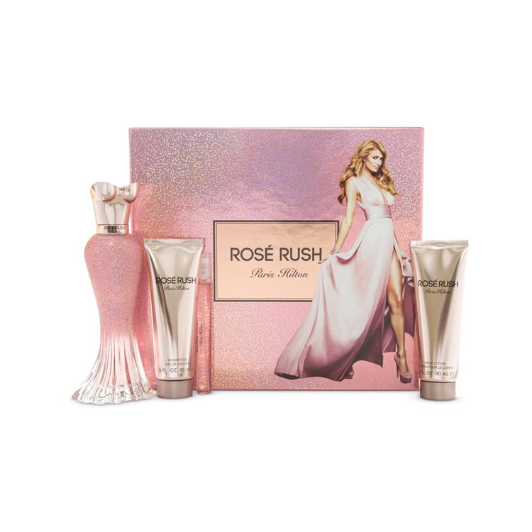 Kit De Perfume Paris Hilton Rose Rush Eau De Parfum 100 ml 4 Piezas - Rosa