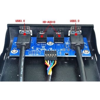 2 puertos Usb 3.0 separador de concentradores HD audio 3.5mm conector de auriculares Pc 