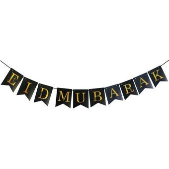 1Set globos Eid Mubarak de Banner de papel regalo pegatina cajas fel 
