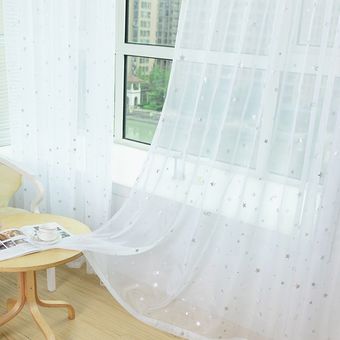Estrella Blanca de tul cortinas modernas cortinas para sala de estar 