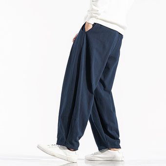 Pantalones harén de Color sólido para hombre,estilo Harajuku,holgados hasta el tobillo,ropa de calle informal,5XL talla grande,nuevos #Gray Green 