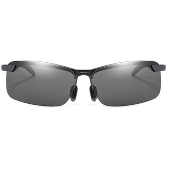 Men Square Polarized Sunglasses Metal Rimless Shades Men Sun 