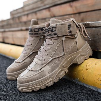 Moda street tide shoes zapatos de hombre beige 
